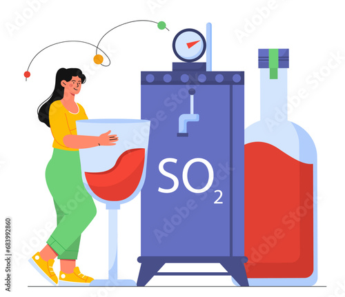 Wine production vector concept