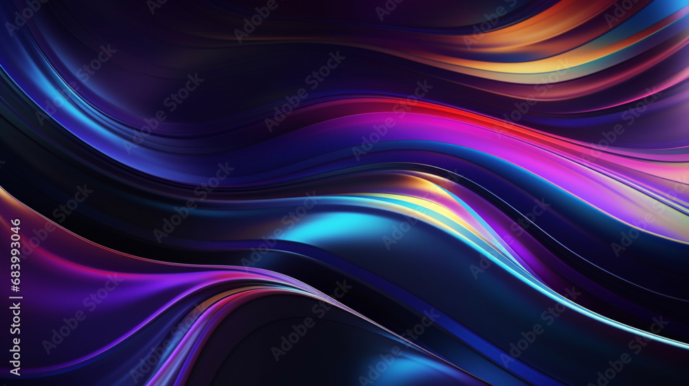 Fond texturé comme un drap satiné, de soie. Chromé. Couleurs dégradés bleu, violet et orange et rose. Fond pour conception et création graphique.