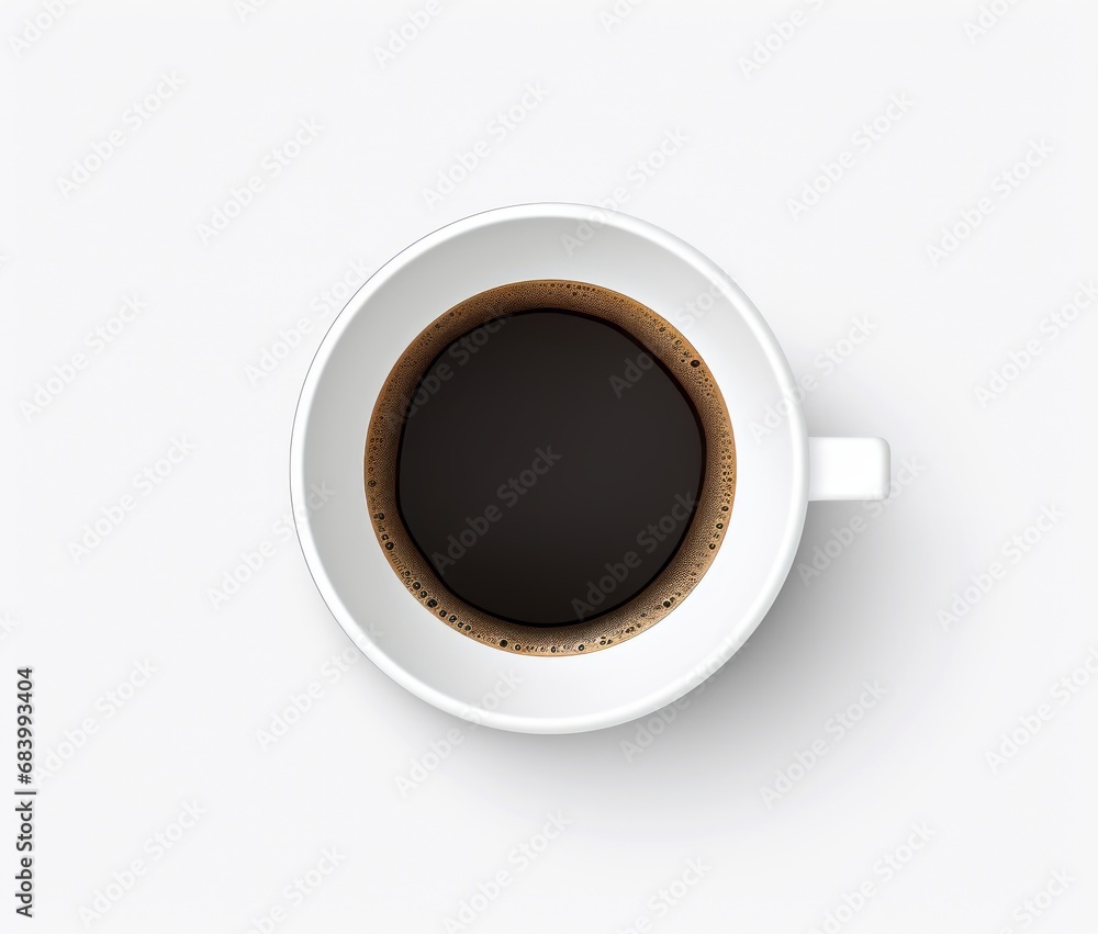 Stunning Top View of an Elegant White Coffee Mug with Black Details Generative AI Stunning Top View of an Elegant White Coffee Mug with Black Details Generative AI