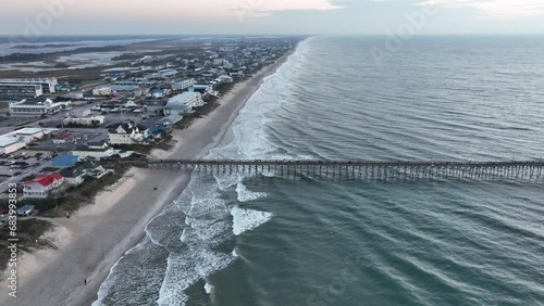 Aerial view of Surf City, North Carolina pier.