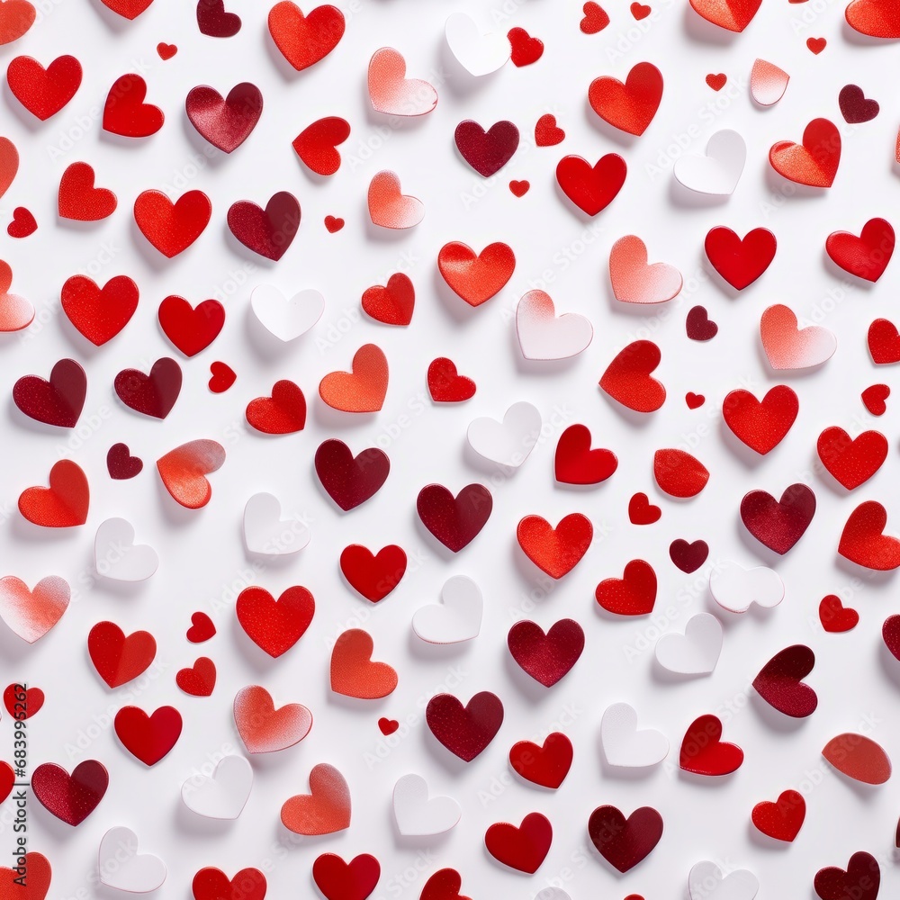 Overflowing Love: Stunning Image of Countless Red Heart Confetti Backdrop! Generative AI Overflowing Love: Stunning Image of Countless Red Heart Confetti Backdrop! Generative AI