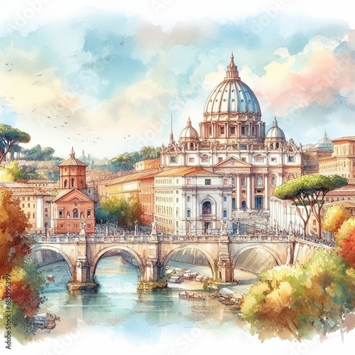 Vatican watercolor