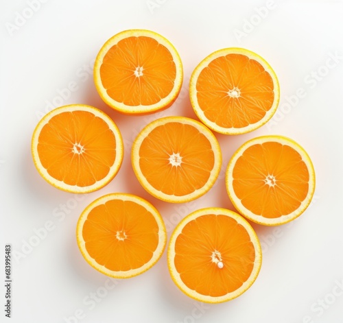 Experience the Zesty Vibrance: Stunning Visual of Freshly Cut Orange Slices Generative AI