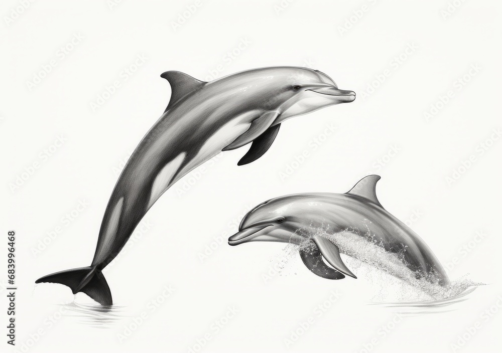 Monochromatic Magic: Stunning Dual-Dolphin Sketch to Captivate Art Lovers! Generative AI Monochromatic Magic: Stunning Dual-Dolphin Sketch to Captivate Art Lovers! Generative AI