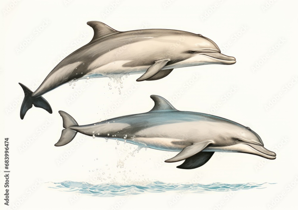 Stunning Monochrome Artistry: Dual Dolphin Delight Generative AI Stunning Monochrome Artistry: Dual Dolphin Delight Generative AI