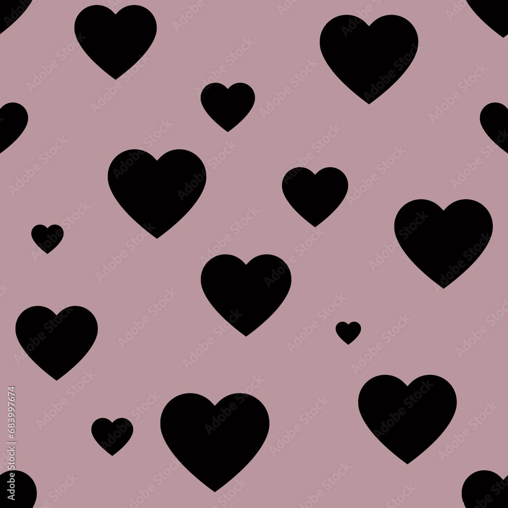 A seamless pattern for Valentine's Day. Cute hearts in pink colors. Tender colors. Digital art A seamless pattern for Valentine's Day. Cute hearts in pink colors. Tender colors. Digital art