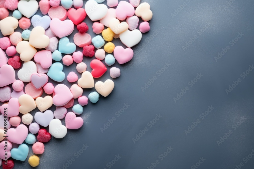 Lots of different small candies. Background with selective focus and copy space Lots of different small candies. Background with selective focus and copy space