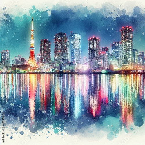Tokyo watercolor