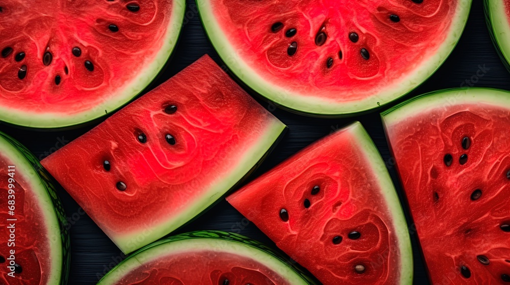 Background made of ripe watermelon lobes Background made of ripe watermelon lobes