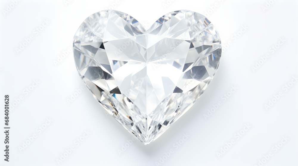 White Crystal Heart on White Background White Crystal Heart on White Background