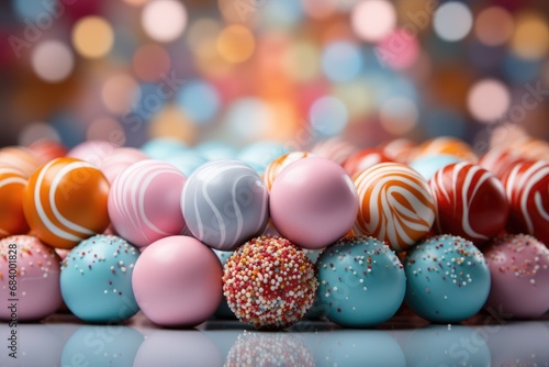 Colorful background with festive sweets. photo