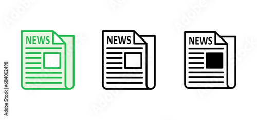Newspaper icon set. news paper vector sign