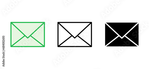 Mail icon set. email icon vector. E-mail icon. Envelope illustration