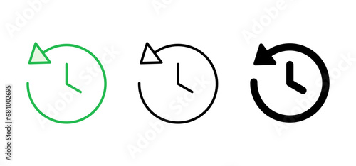 History icon set. recent event history