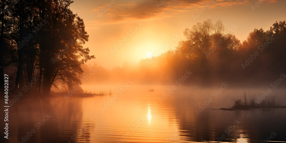 sunrise over the river,The sun rises over a lake in the morning,reflections morning,