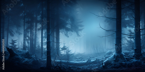 dark forest in the night 