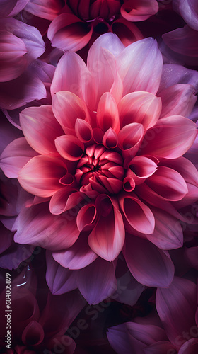 close up of a pink flower with a lot of petals © fraudiana