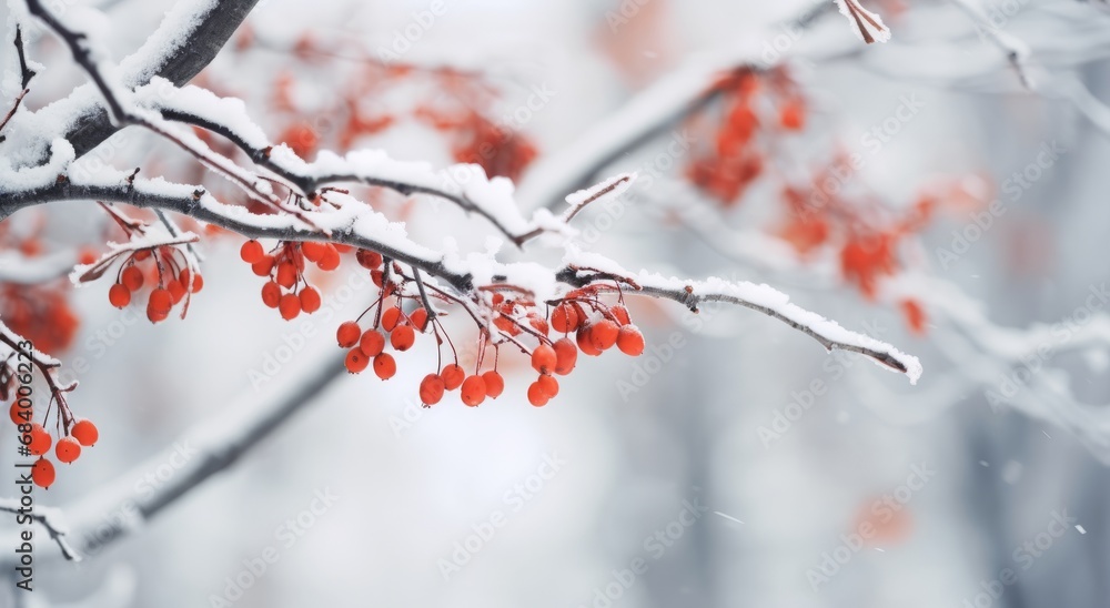 Mesmerizing Crimson Leaves on Winter Branches: A Nature's Artistry Generative AI Mesmerizing Crimson Leaves on Winter Branches: A Nature's Artistry Generative AI