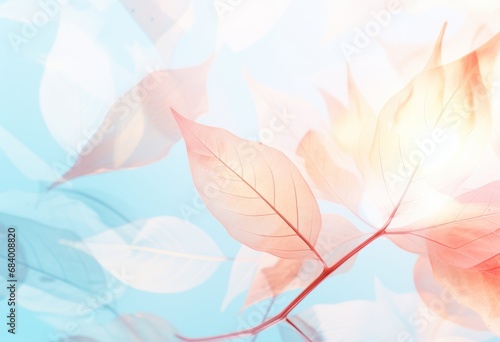 Enchanting Abstract Design: Discover the Magic of Pink & White Leaves Background! Generative AI