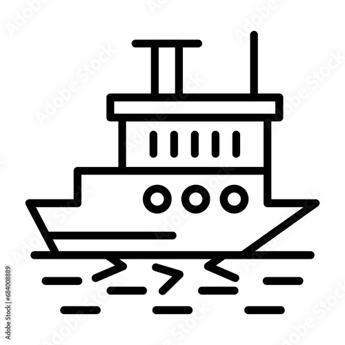 Icebreaker ship in action Icon