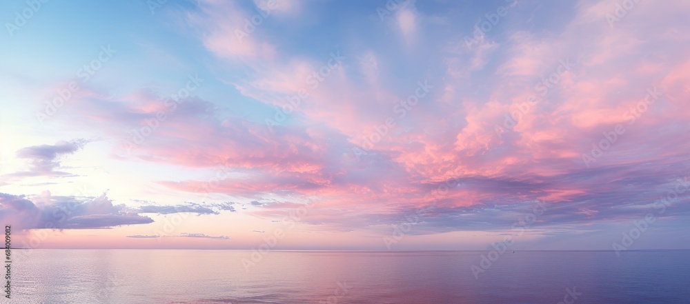 Enchanting Sky Canvas: A Masterpiece Unveiled at Sunset Generative AI