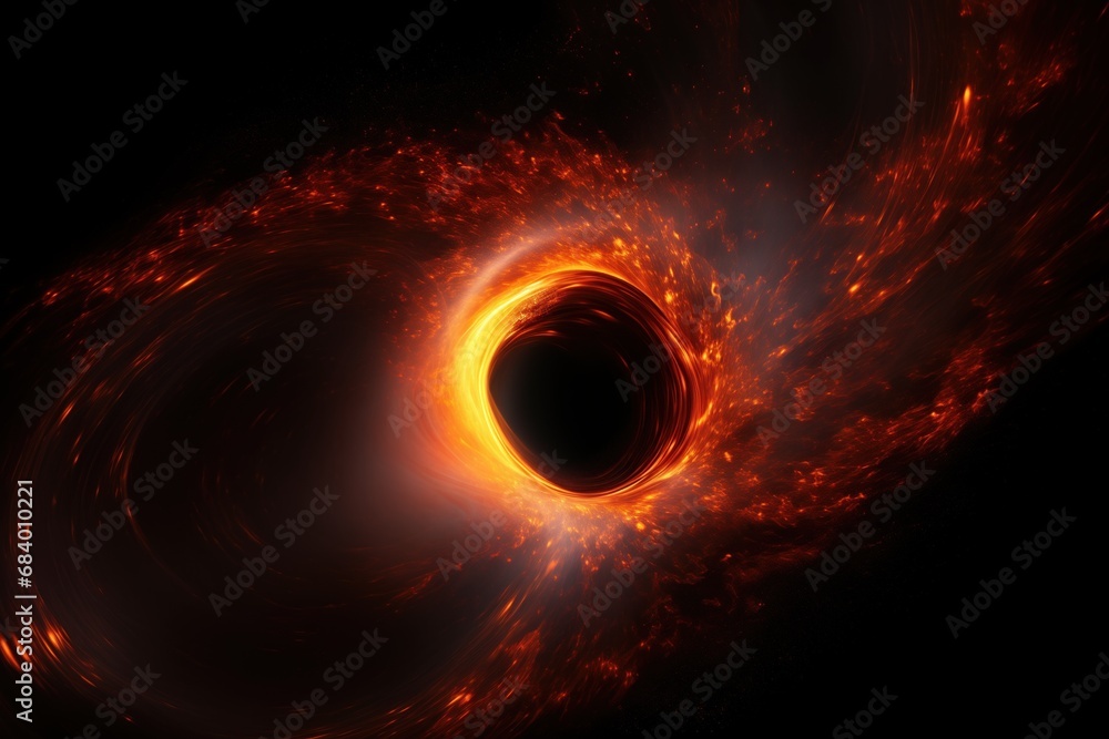 Black hole pulling in star material in outer space