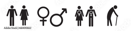 Icon set for people. Transportation icon, airport icon, stair icon, toilet icon set