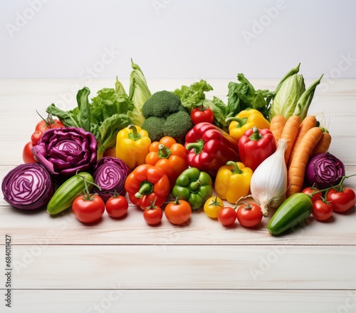 Vibrant Rainbow of Fresh Vegetables: Exploring the Color Palette of Nature's Bounty Generative AI