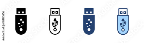 Usb icon vector. Flash disk sign and symbol. flash drive sign.