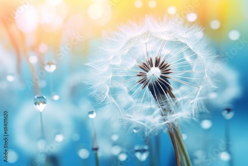 Dew-Kissed Dandelion  An Unmissable Spectacle of Nature s Artistry Generative AI