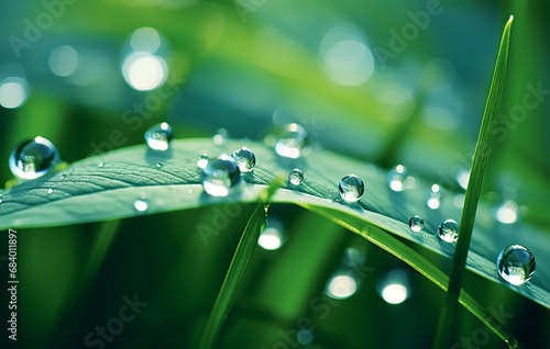 Unveiling the Beauty of Dew Drops: A Remarkable Display of Eco-Friendly Living Generative AI