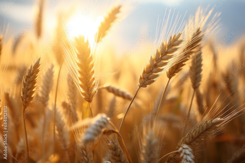 Golden Sundrenched Wheat Field: A Mesmerizing Display of Nature's Beauty Generative AI Golden Sundrenched Wheat Field: A Mesmerizing Display of Nature's Beauty Generative AI