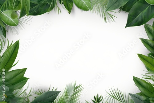 Experience Serenity  Breathe in the Calm with Fresh Green Leaves and Inviting White Spaces Generative AI