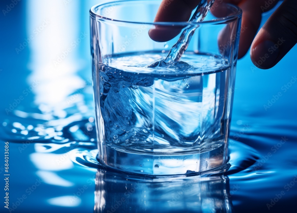 Mesmerizing Mirage: Capturing the Essence of Blue in a Water Cradled Glass Generative AI Mesmerizing Mirage: Capturing the Essence of Blue in a Water Cradled Glass Generative AI