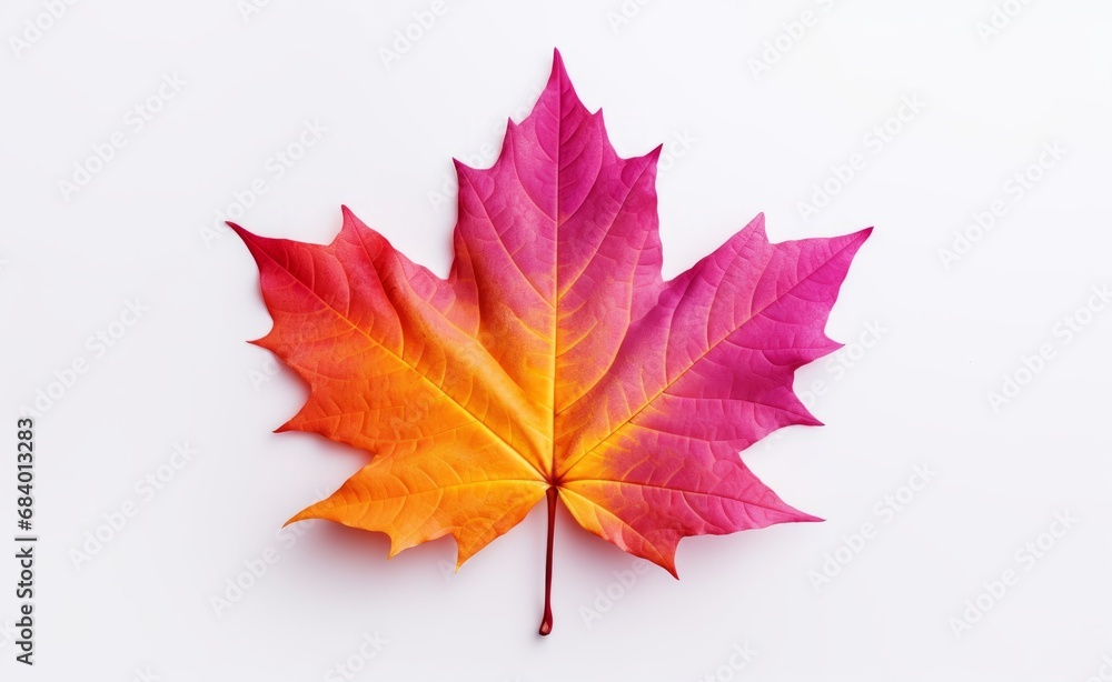 Stunning Solo Maple Leaf Isolated: The Essence of Canadian Nature in 7 Aspects Generative AI