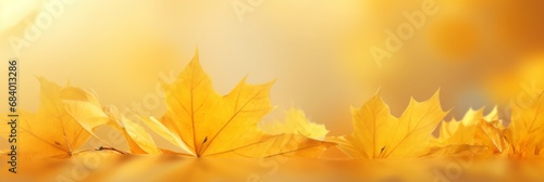 Vibrant Autumn: Stunning Maple Leaves on a Golden Canvas Generative AI