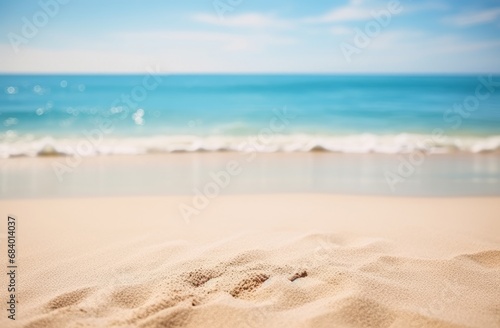 Serene Sands & Sapphire Seas: A Stunning Coastal Elegance in Photographic Art Generative AI