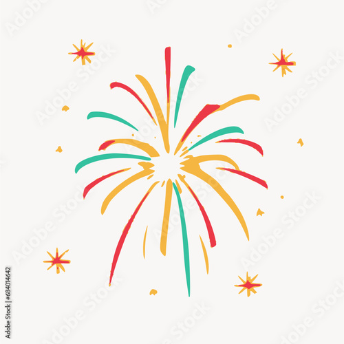 colorful fireworks vector illustration isolated