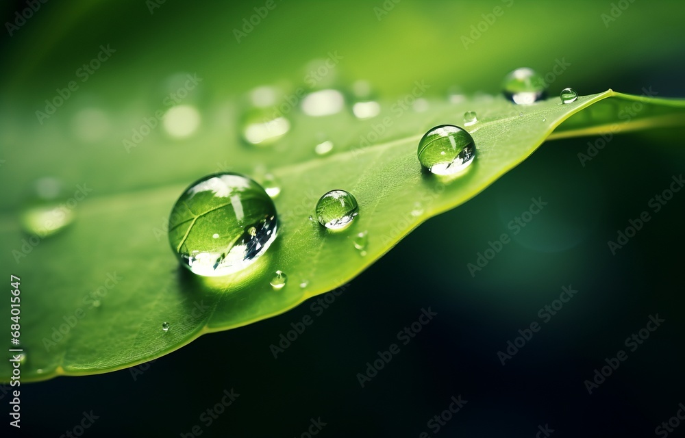Captivating Interplay of Light and Water on a Verdant Leaf Generative AI Captivating Interplay of Light and Water on a Verdant Leaf Generative AI