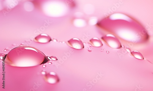 Unveiling the Beauty of Water Drops: An Artistic Splash on a Pink Canvas Generative AI