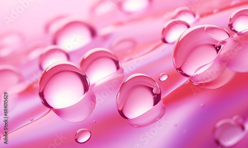 Mesmerizing Dance of Water Drops on a Rosy Canvas: Nature's Art at Its Finest Generative AI