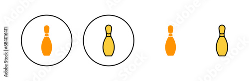 Bowling icon set for web and mobile app. bowling ball and pin sign and symbol.