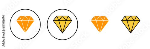 Diamond icon set for web and mobile app. diamond gems sign and symbol