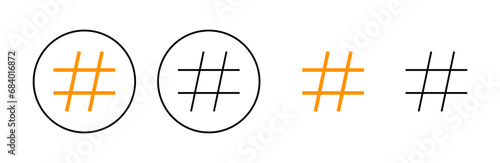 Hashtag icon set for web and mobile app. hashtag sign and symbol