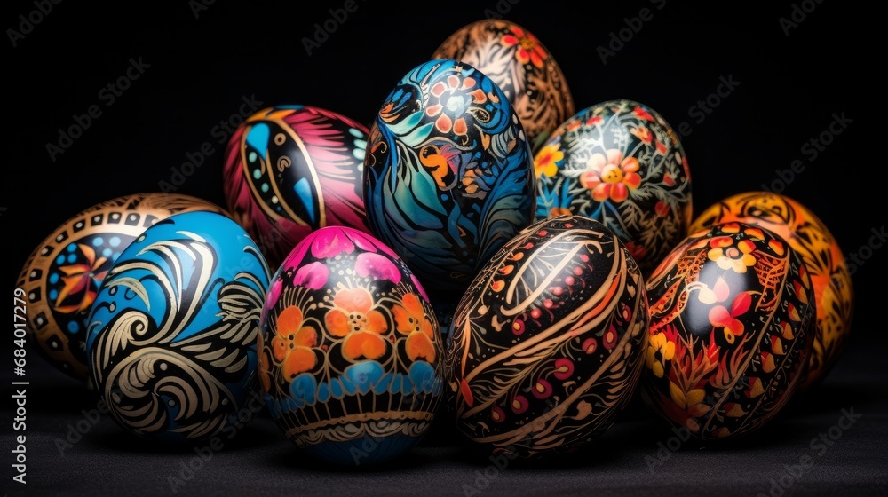 colored and decorated eggs 