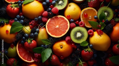 The harmony of juicy fruits looks appetizing