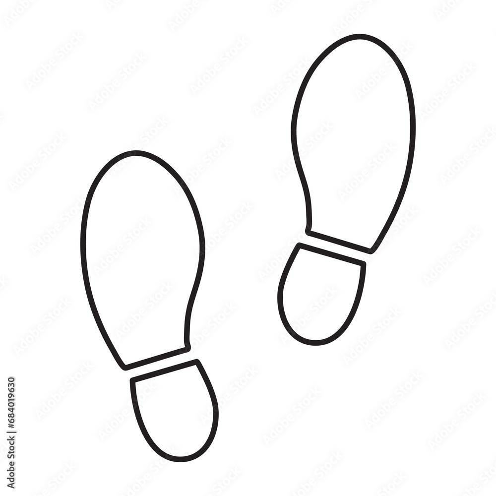 Footprint shoes symbol. flat liner illustration on white background..eps Footprint shoes symbol. flat liner illustration on white background..eps