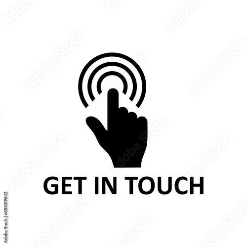  get in touch typography with hand, vector flat trendy style illustration on white background..eps