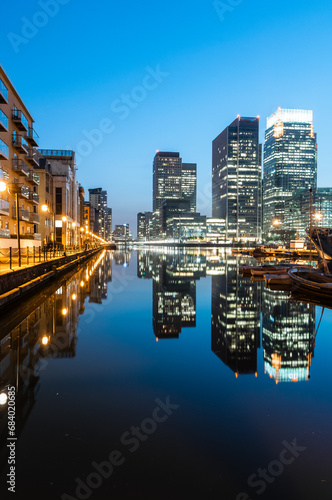 Modern apartments and office buildings in a financial district of London, Canary Wharf