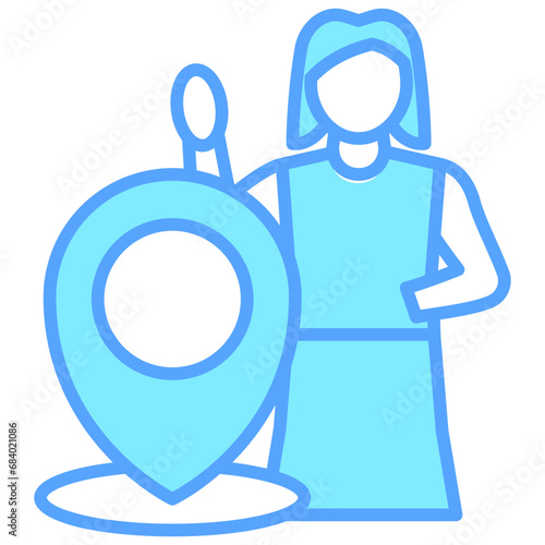Map Pin blue color icons, related to transportation, ride sharing theme